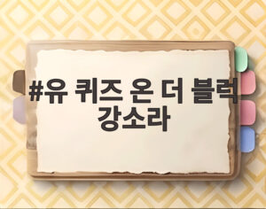 유 퀴즈 온 더 블럭 강소라