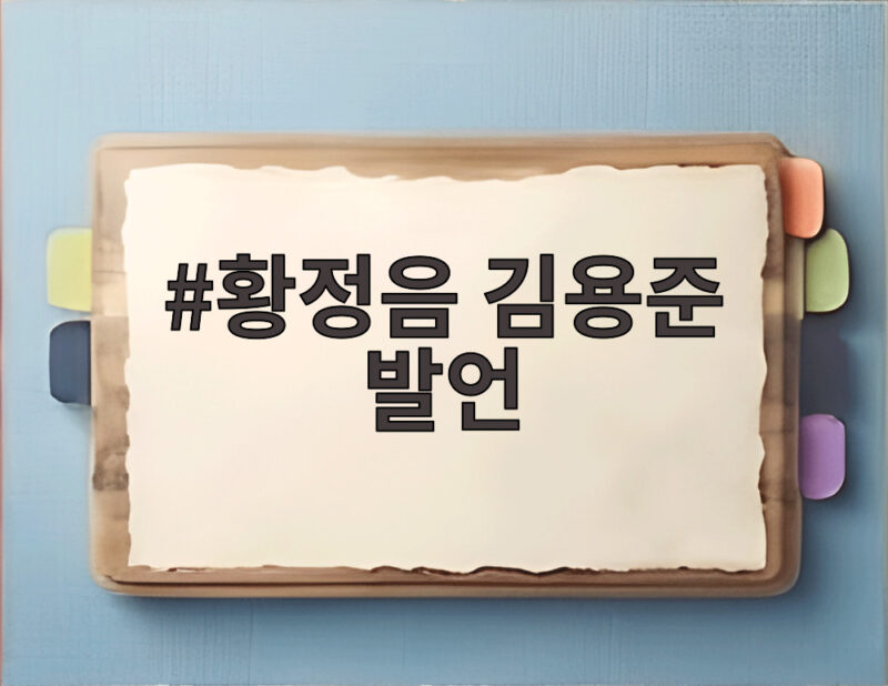 황정음 김용준 발언