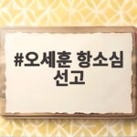 오세훈 항소심 선고 결과가 시장직과 차기 대선을 가른다 오세훈 항소심 선고
