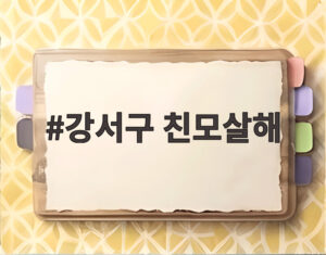 강서구 친모살해