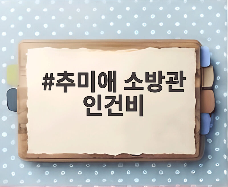 추미애 소방관 인건비