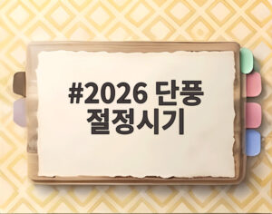 2026 단풍 절정시기