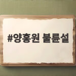 양홍원 불륜설 결혼 5일 만에 터진 의혹과 소속사 입장 정리 양홍원 불륜설