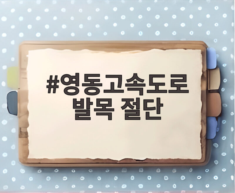 영동고속도로 발목 절단 사고 수습 경찰관 지원은 어떻게 되나 1 영동고속도로 발목 절단