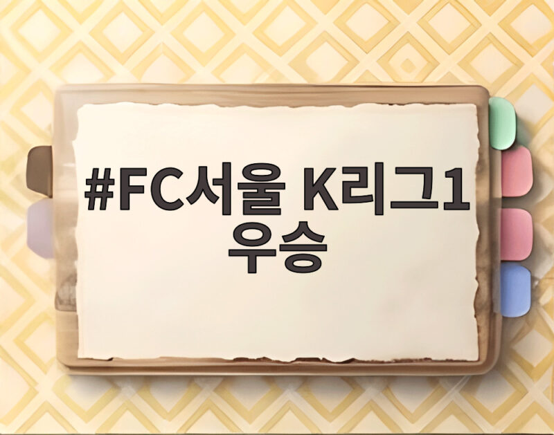 FC서울 K리그1 우승 10년 만에 다시 빛난 명가의 부활 1 FC서울 K리그1 우승