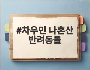 차우민 나혼산 반려동물