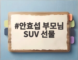 안효섭 부모님 SUV 선물