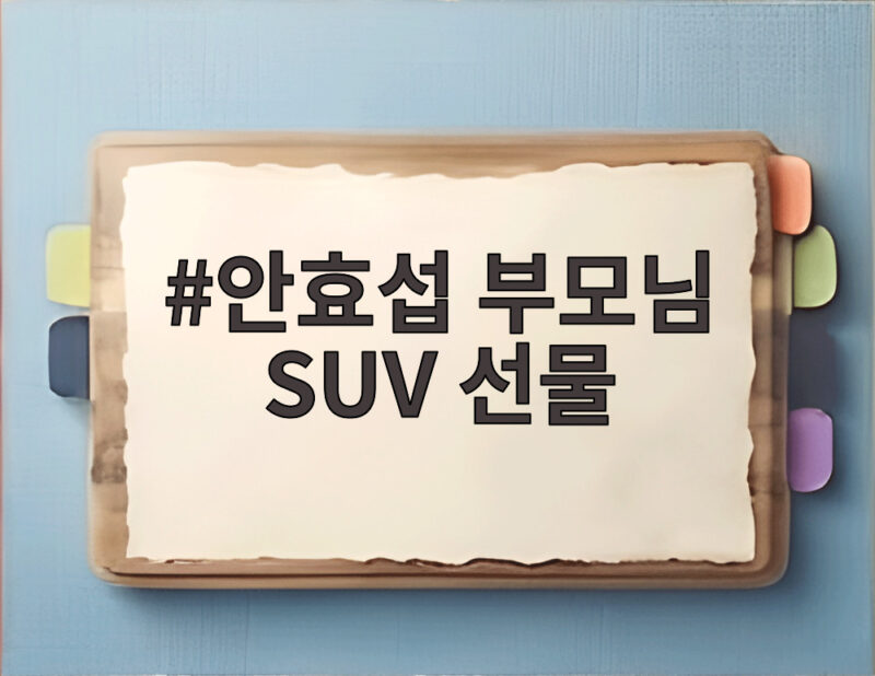안효섭 부모님 SUV 선물