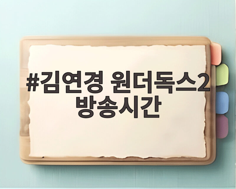 김연경 원더독스2 방송시간