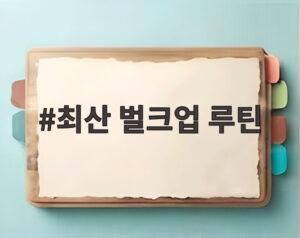 최산 벌크업 루틴