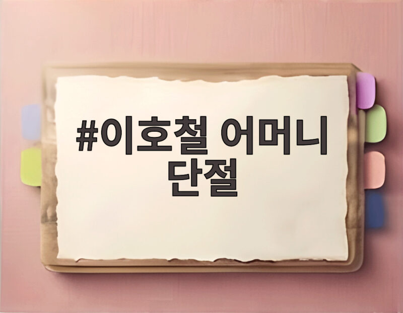 이호철 어머니 단절 2년 만에 화해한 사연과 가족의 의미 1 이호철 어머니 단절