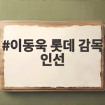 이동욱 롯데 감독 인선 20년 만의 친정 복귀로 새판을 짠다 이동욱 롯데 감독 인선