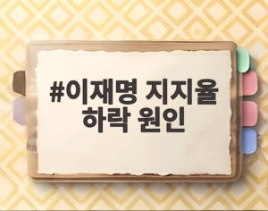 이재명 지지율 하락 원인