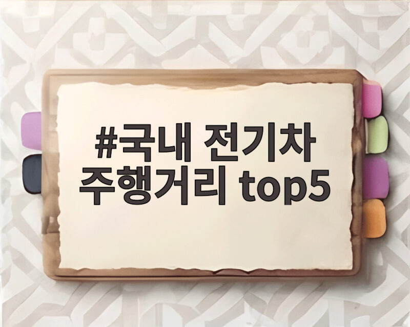 국내 전기차 주행거리 top5