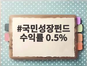 국민성장펀드 수익률 0.5%