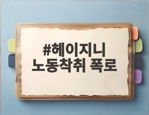 헤이지니 노동착취 폭로