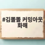 김똘똘 커밍아웃 화해