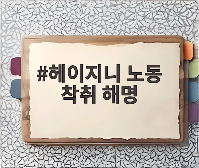 헤이지니 노동 착취 해명