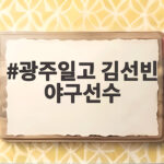 광주일고 김선빈 야구선수