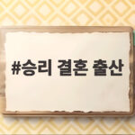승리 결혼 출산