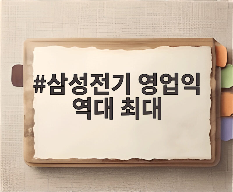 삼성전기 영업익 역대 최대 3분기 실적 비결을 확인해보세요 1 삼성전기 영업익 역대 최대