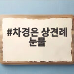 차경은 상견례 눈물, 결혼 앞두고 예비신랑 아버지가 꺼낸 이야기 차경은 상견례 눈물