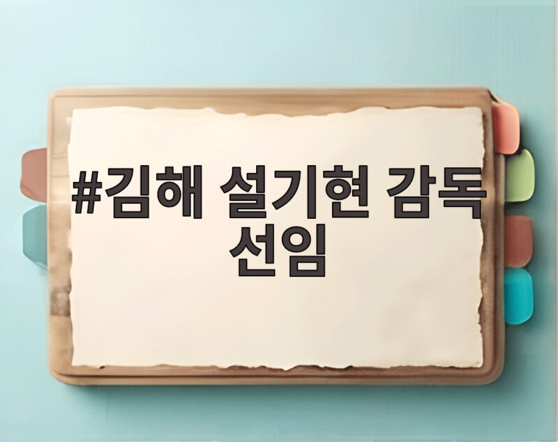 김해 설기현 감독 선임에 남은 4경기와 다음 시즌 거는 기대 1 김해 설기현 감독 선임