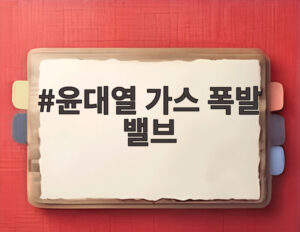윤대열 가스 폭발 밸브