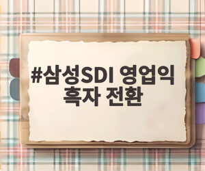 삼성SDI 영업익 흑자 전환