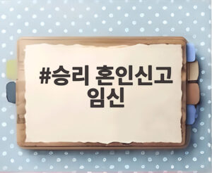 승리 혼인신고 임신