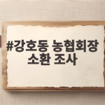강호동 농협회장 소환 조사 세 차례 뇌물수수와 공금 유용 의혹 사실일까 강호동 농협회장 소환 조사