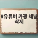 유튜버 카광 채널 삭제