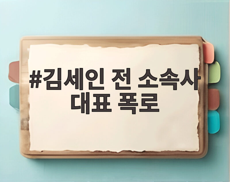 김세인 전 소속사 대표 폭로 쿠팡 배달까지 충격 근황 1 김세인 전 소속사 대표 폭로